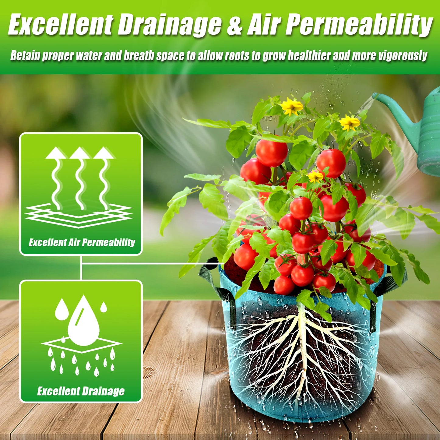 5 Gallon Grow Bags 7 Pack Colorful Fabric Plant Pots with Handles for Garden and Outdoor Planting