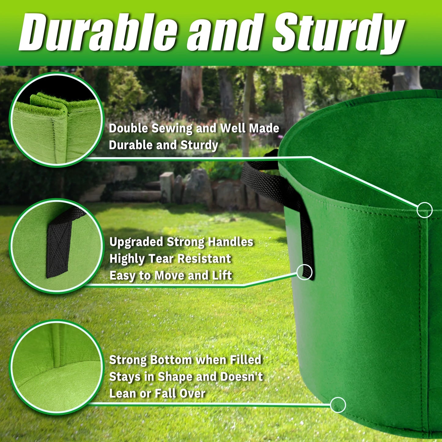 5 Gallon Grow Bags 7 Pack Colorful Fabric Plant Pots with Handles for Garden and Outdoor Planting
