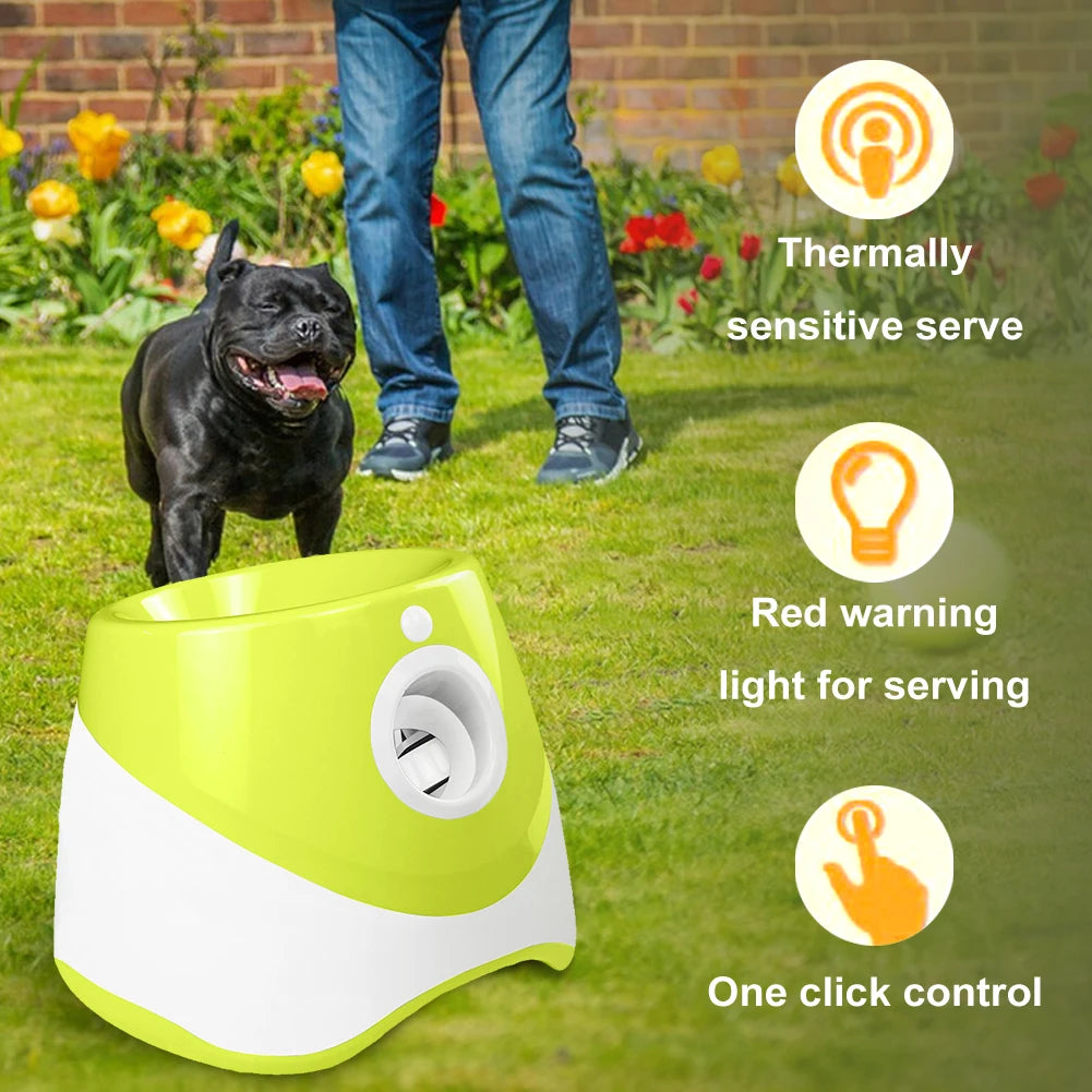 Automatic Dog Tennis Ball Launcher Interactive Pet Toy Rechargeable Ball Throwing Machine