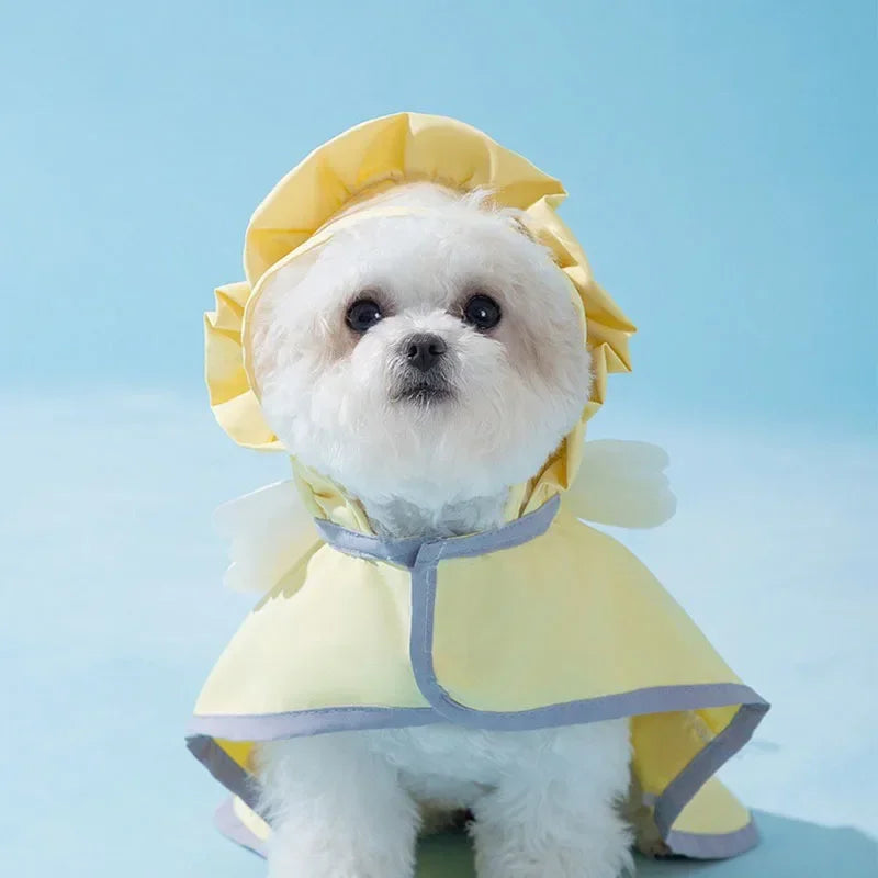 Pet Dog Angel Raincoat Waterproof Summer Poncho for Small Dogs Dog Accessories