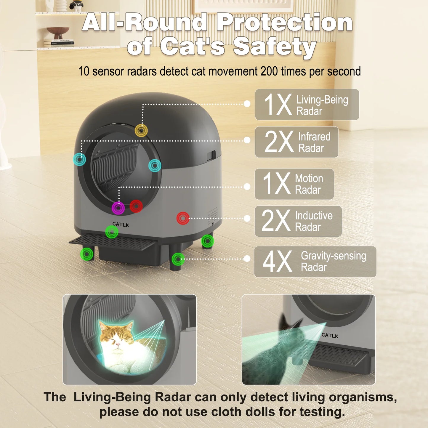 Automatic Cat Litter Box Self Cleaning with App Control