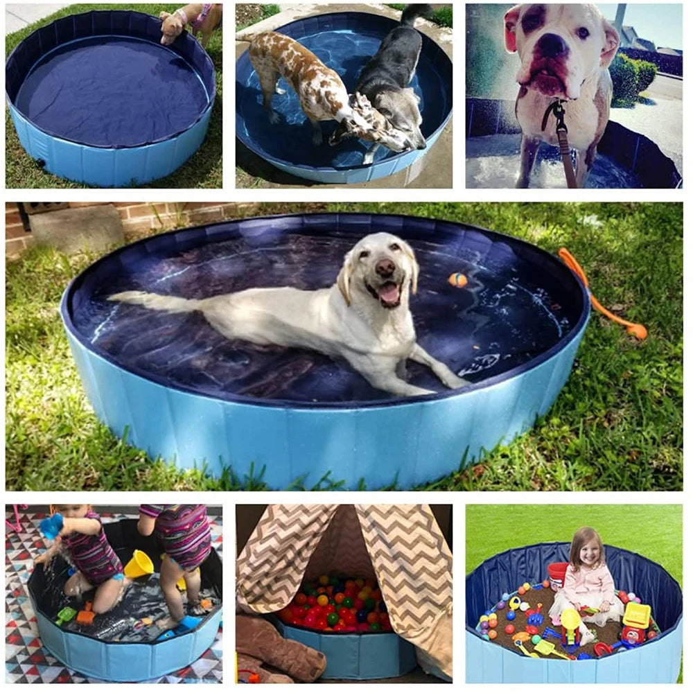 Dog Swimming Pool and Pool Cover Portable Plastic Grooming Tub for Large Dogs