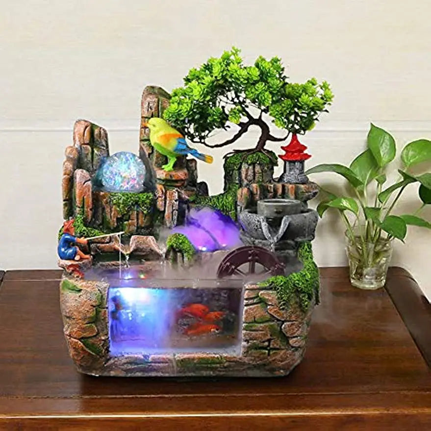 Desktop Fountain Waterfall Resin Ornament by NoEnName