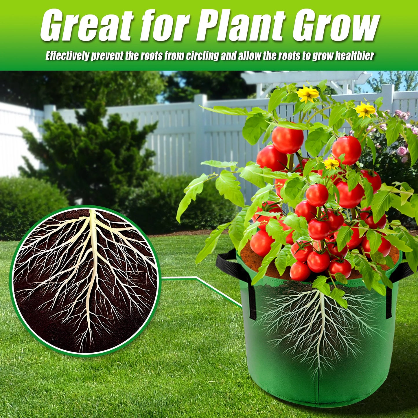 5 Gallon Grow Bags 7 Pack Colorful Fabric Plant Pots with Handles for Garden and Outdoor Planting