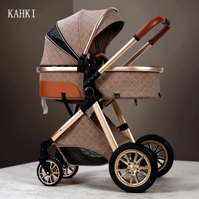 Luxury Baby Stroller 3 in 1 High Landscape Pushchair