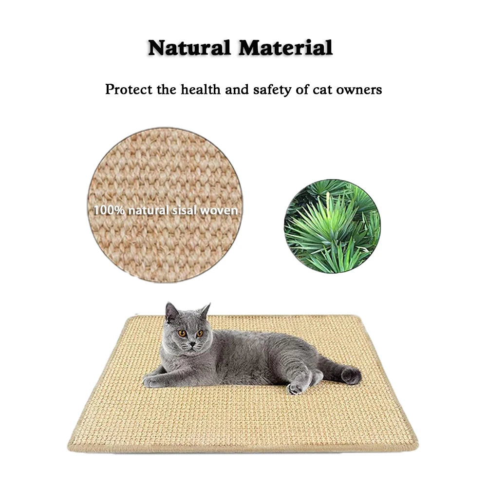 Premium Sisal Cat Scratching Mat - Furniture and Wall Protector for Indoor Cats - Promotes Healthy Scratching Habits