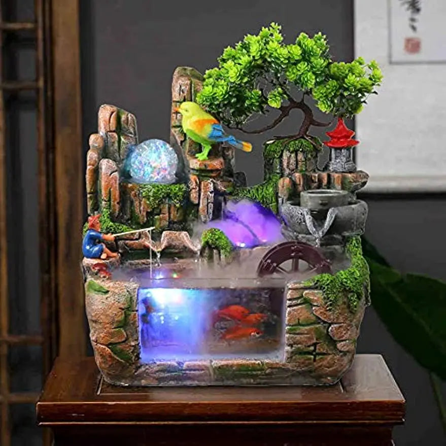 Desktop Fountain Waterfall Resin Ornament by NoEnName