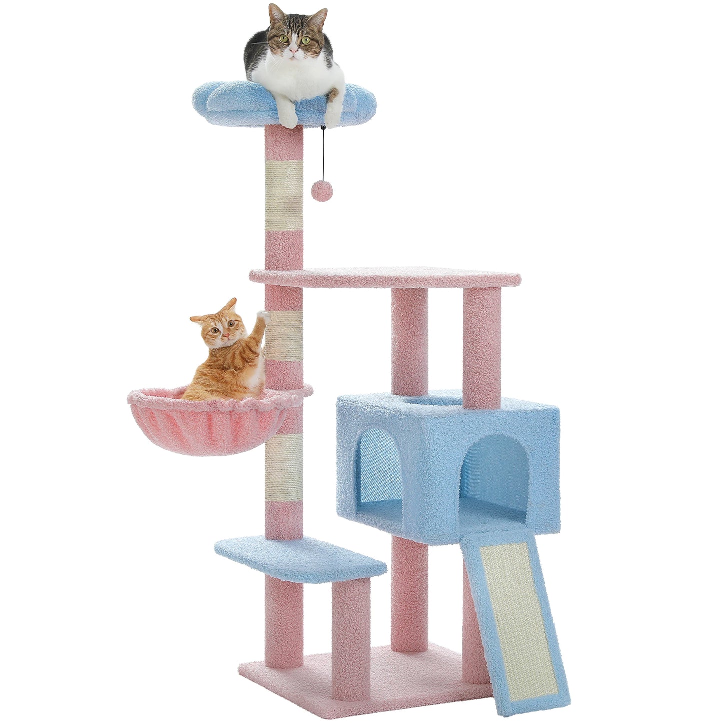 Flower Cat Tree Multi Level Cat Tower with Sisal Covered Scratching Posts Cute Cat Condo for Indoor Small Medium Cats Top Perch