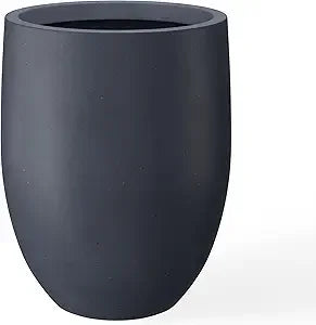 Kante 21.7 Inch Height Snow White Concrete Tall Planter Large Outdoor Indoor Decorative Pot with Drainage Hole and Rubber Plug Modern Design