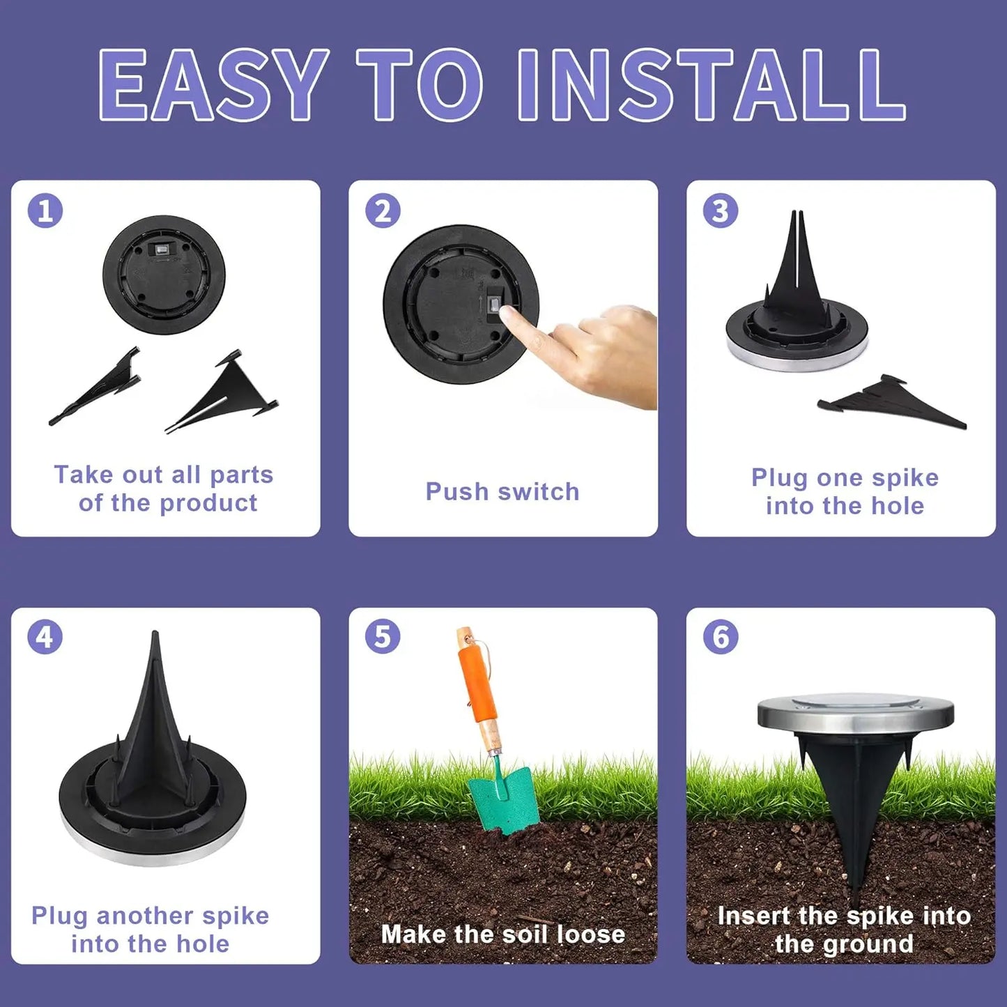 4 to 8 Pieces Solar Lights Outdoor 8 LED Solar Landscape Lighting for Garden Yard Pathway Cool Warm White