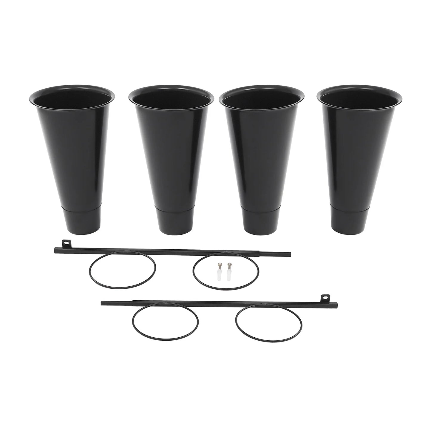 Space Saving Wall Mounted Flower Stand with 4 Buckets for Vertical Gardening at Home