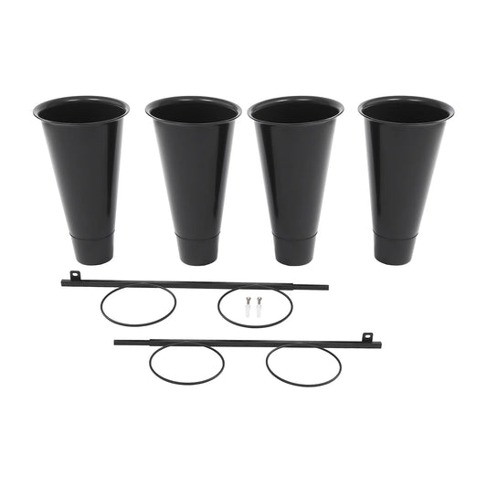 Space Saving Wall Mounted Flower Stand with 4 Buckets for Vertical Gardening at Home