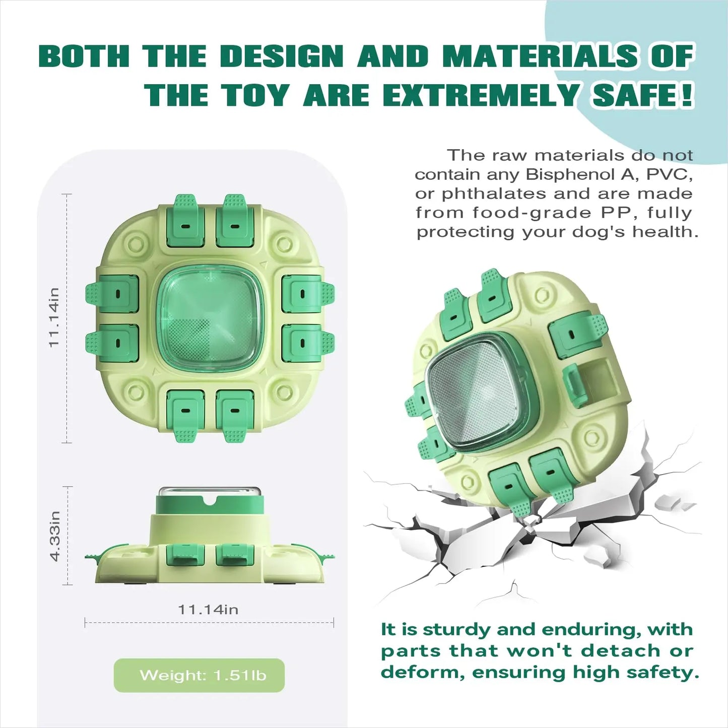 KADTC Dog Puzzle Toys for Small Medium Large Dogs Slow Feeder with Button Level 2 in 1 Boredom Busters Enrichment Toy