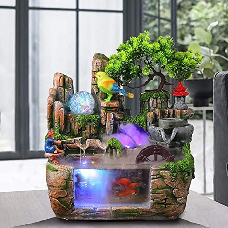 Desktop Fountain Waterfall Resin Ornament by NoEnName