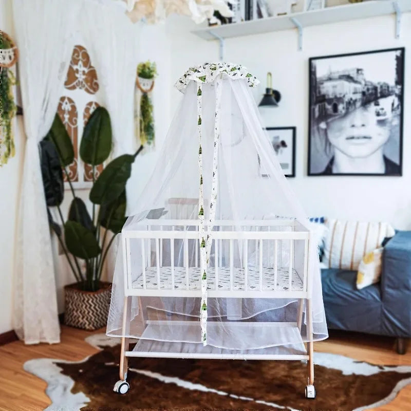 Wooden Bedside Bassinet Sleeper with Locking Wheels