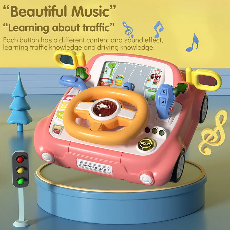 Baby Car Toy Light Musical Steering Wheel Toy Interactive