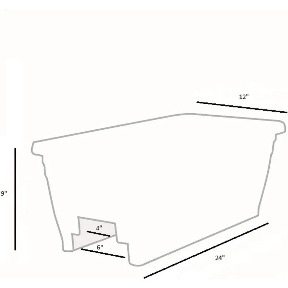 The HC Companies 24 Inch Wide Heavy Duty Plastic Deck Rail Mounted Garden Flower Planter Box with Removable Drainage Plugs White