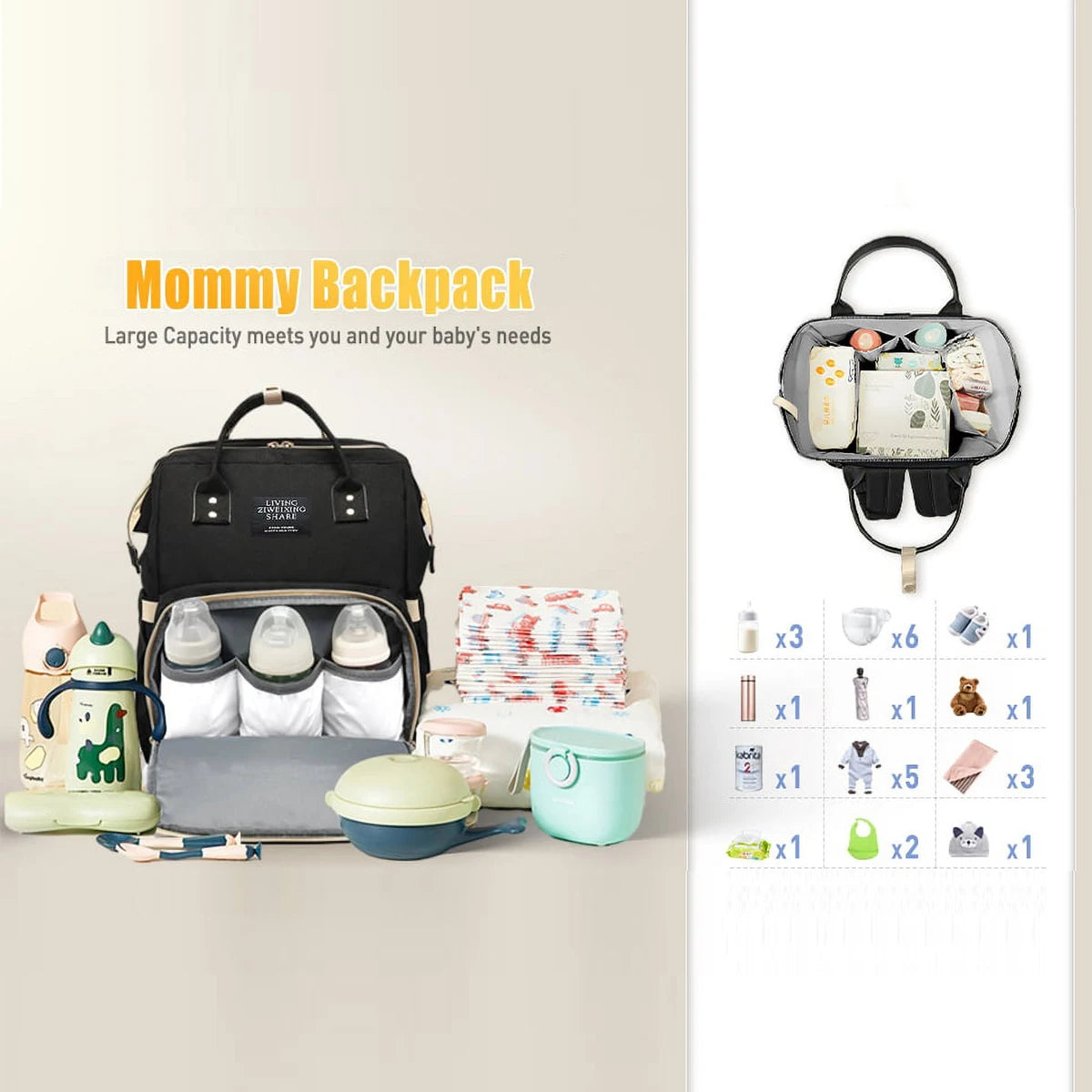Nappy Backpack Bag Mummy Large Capacity Waterproof Diaper Bags