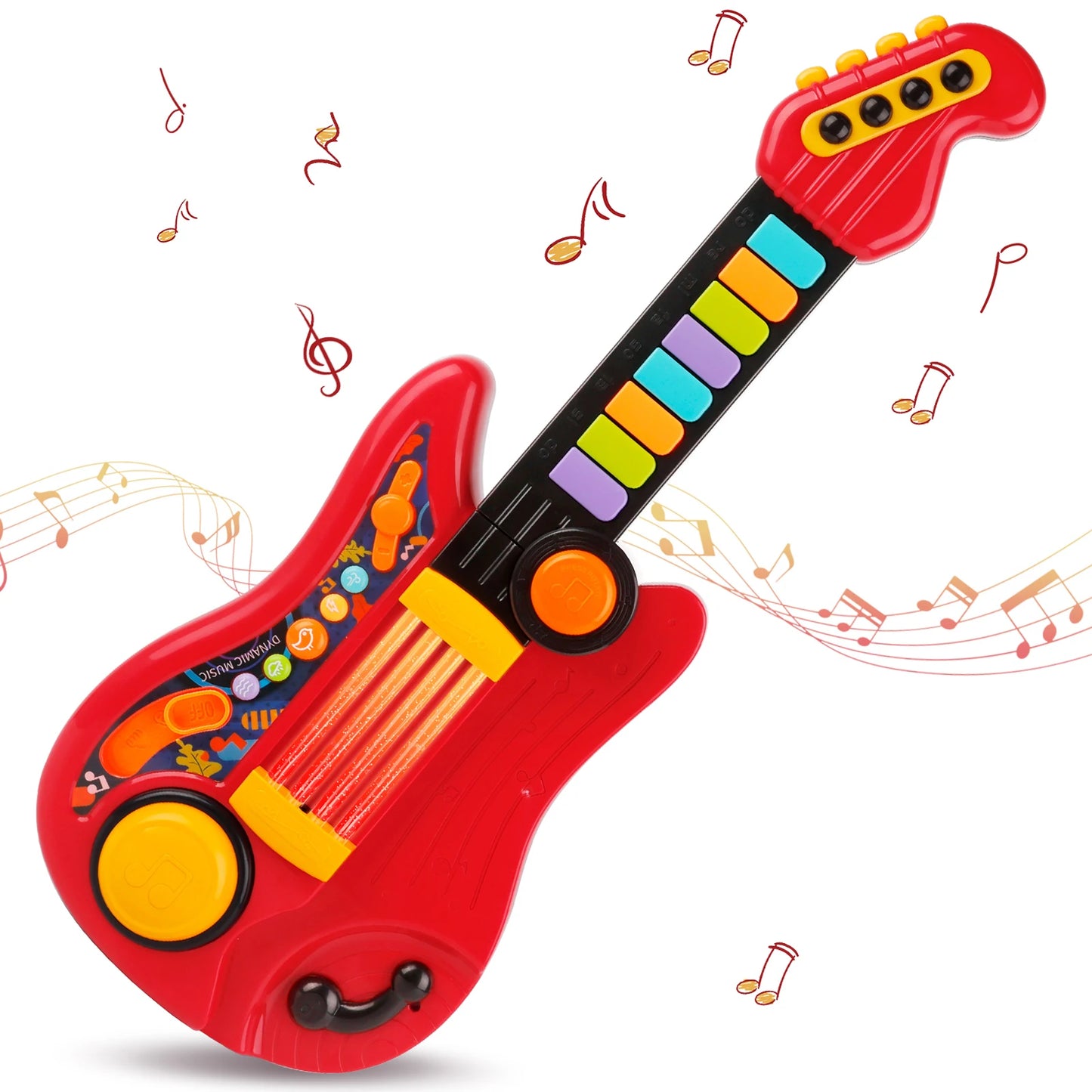 2 In 1 Electric Kids Guitar Toy Foldable Piano Musical Instrument Educational Gift For Boys And Girls