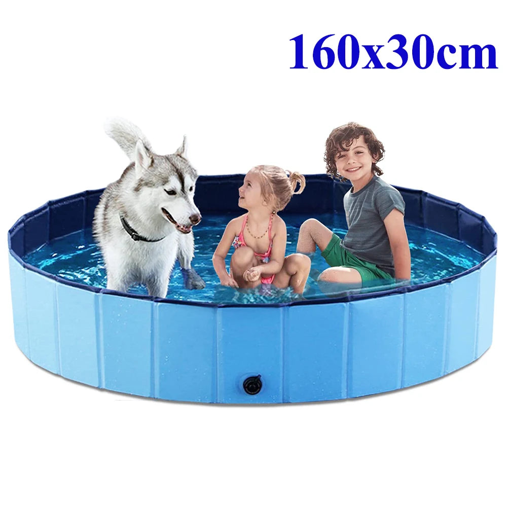 Dog Swimming Pool and Pool Cover Portable Plastic Grooming Tub for Large Dogs