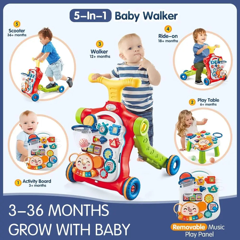 VATOS Baby Walker 5 in 1 Sit-to-Stand Scooter for Kids