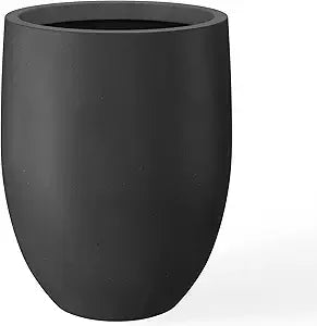 Kante 21.7 Inch Height Snow White Concrete Tall Planter Large Outdoor Indoor Decorative Pot with Drainage Hole and Rubber Plug Modern Design