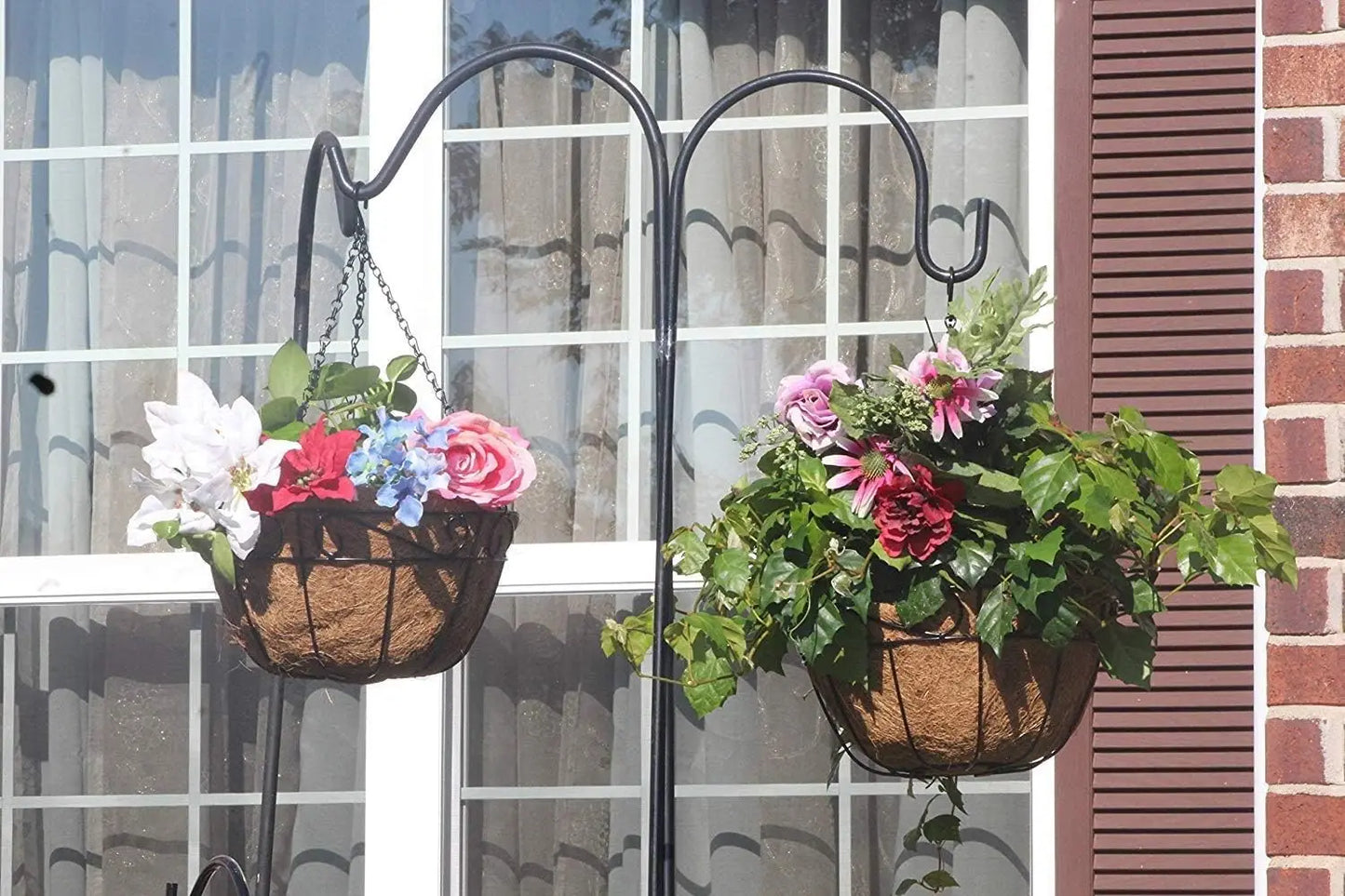 Metal Hanging Planter Basket Round Wire Plant Holder Chain Porch Decor Flower Pot Hanger Garden Decoration Indoor Outdoor