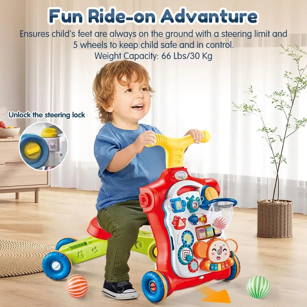 VATOS Baby Walker 5 in 1 Sit-to-Stand Scooter for Kids