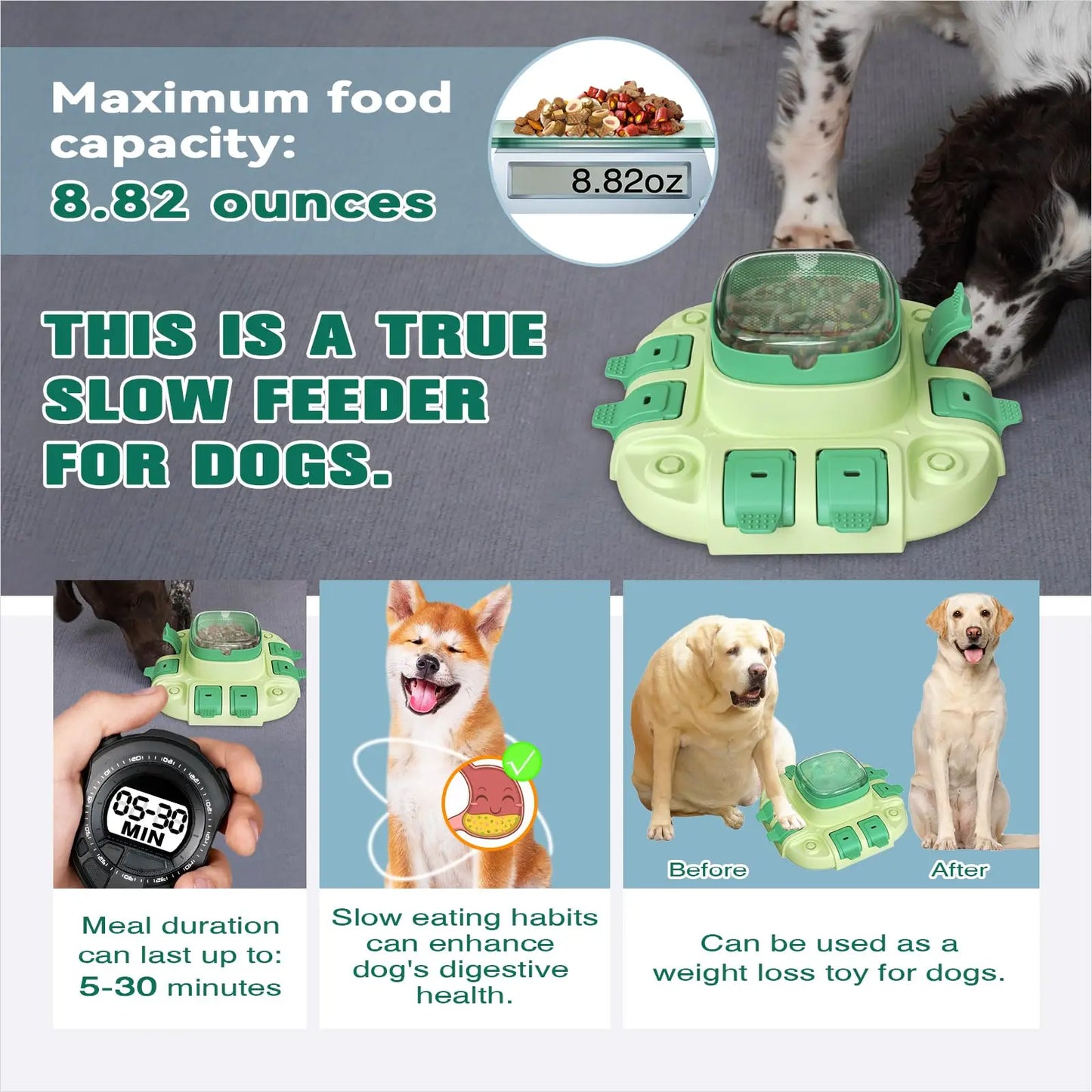 KADTC Dog Puzzle Toys for Small Medium Large Dogs Slow Feeder with Button Level 2 in 1 Boredom Busters Enrichment Toy