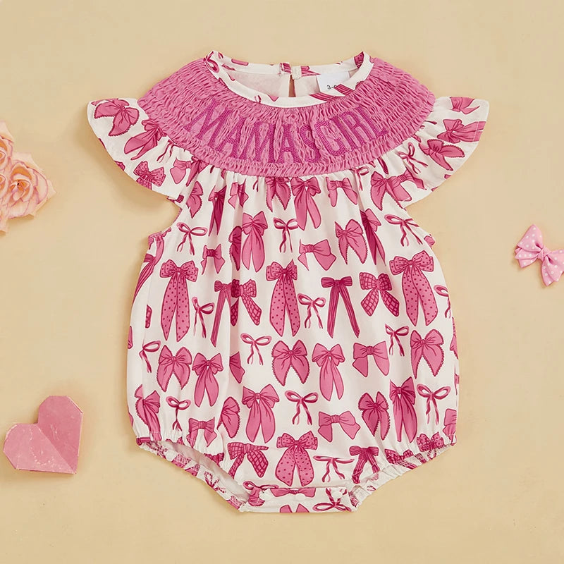 Adorable Baby Girls Rompers with Cute Bow Detailing