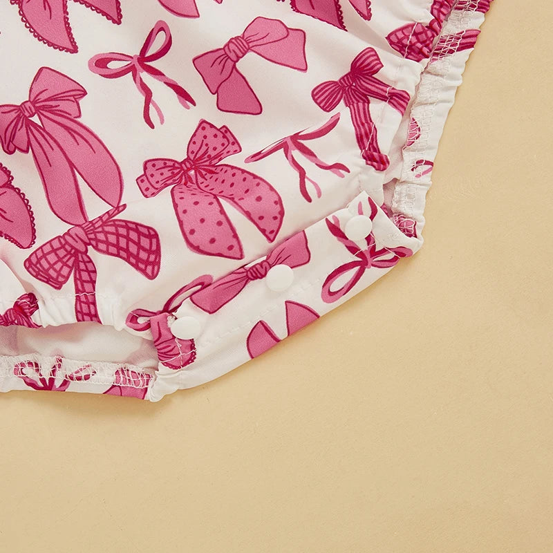 Adorable Baby Girls Rompers with Cute Bow Detailing