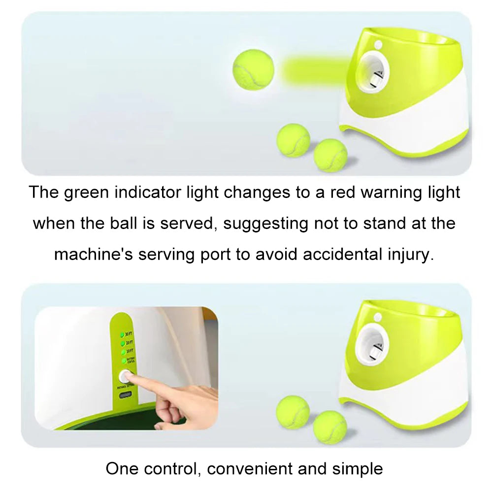 Automatic Dog Tennis Ball Launcher Interactive Pet Toy Rechargeable Ball Throwing Machine