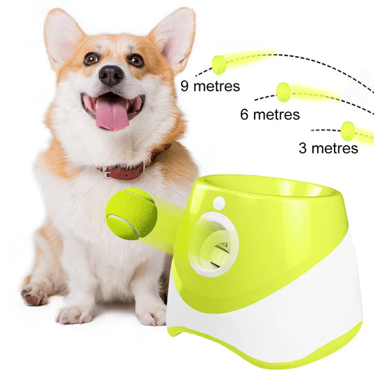 Automatic Dog Tennis Ball Launcher Interactive Pet Toy Rechargeable Ball Throwing Machine