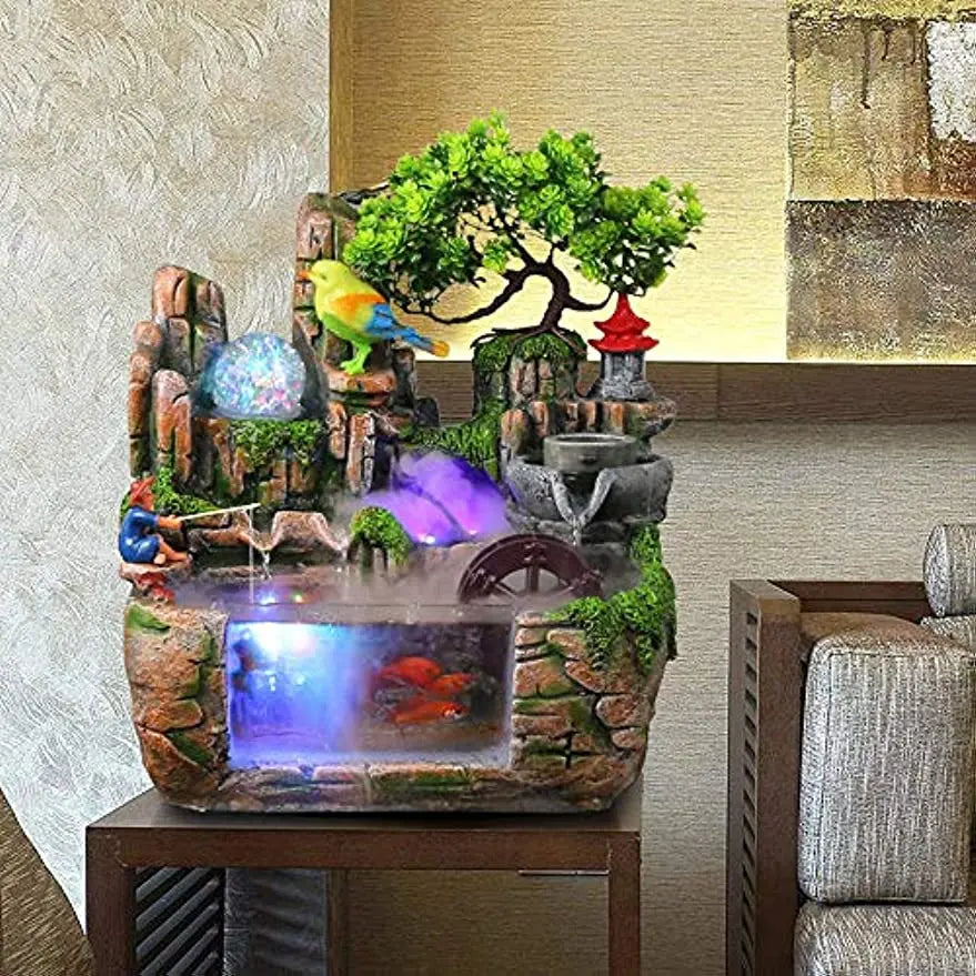 Desktop Fountain Waterfall Resin Ornament by NoEnName
