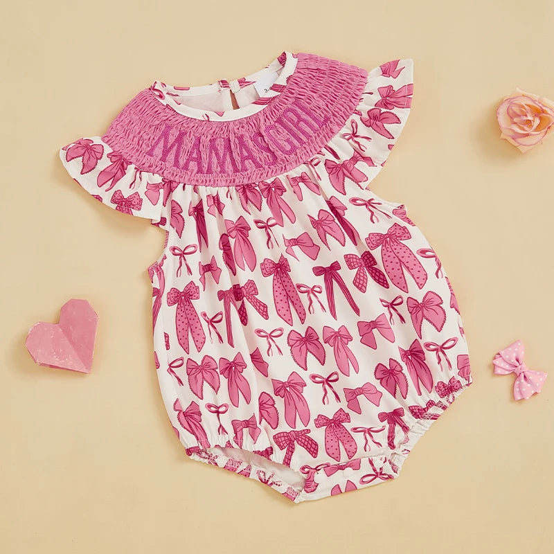 Adorable Baby Girls Rompers with Cute Bow Detailing