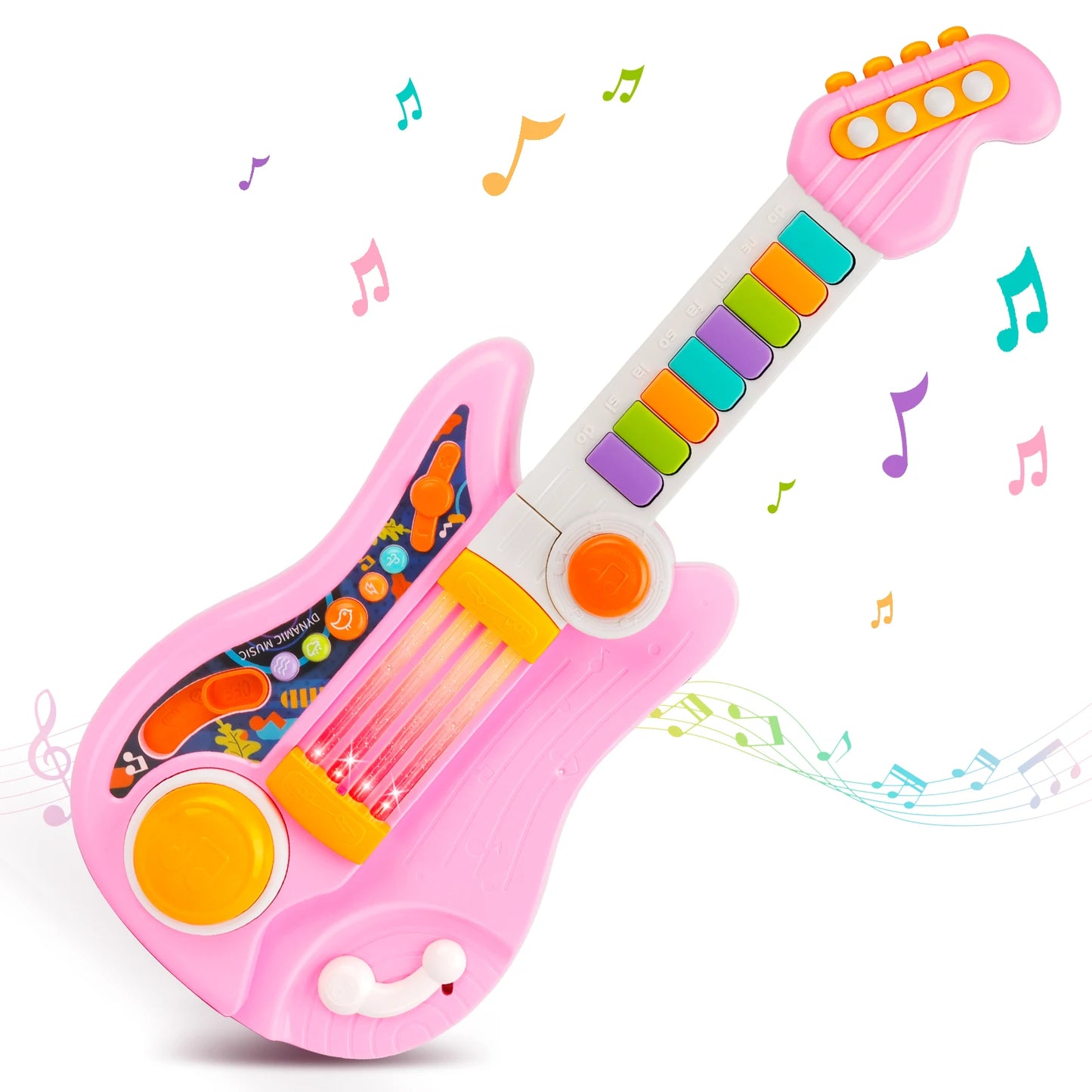 2 In 1 Electric Kids Guitar Toy Foldable Piano Musical Instrument Educational Gift For Boys And Girls