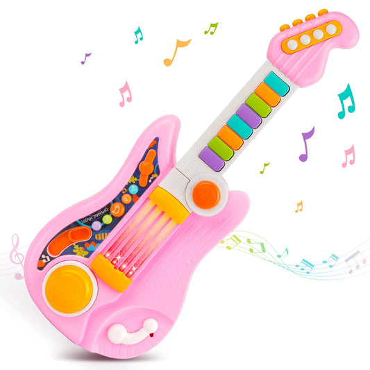 2 In 1 Electric Kids Guitar Toy Foldable Piano Musical Instrument Educational Gift For Boys And Girls