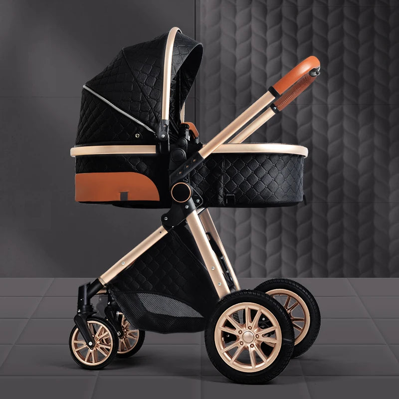 Luxury Baby Stroller 3 in 1 High Landscape Pushchair