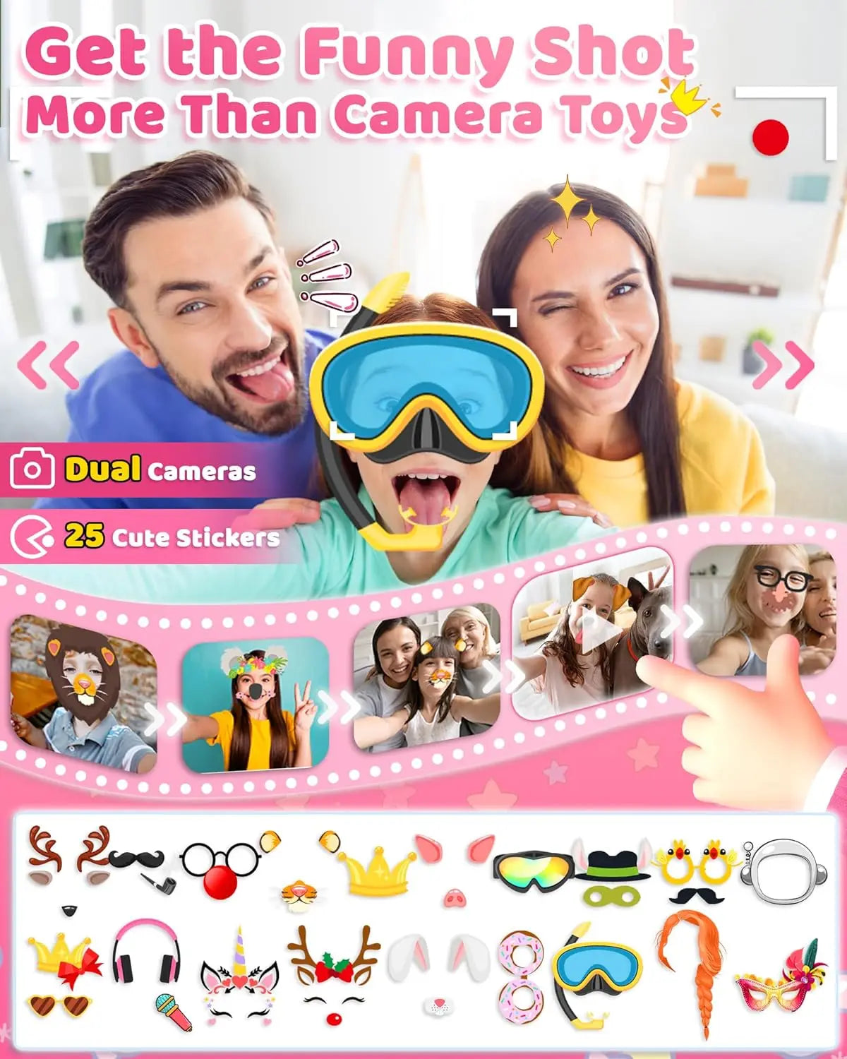 Kids Phone Toys for Girls Age 3-8 with MP3 Music Player